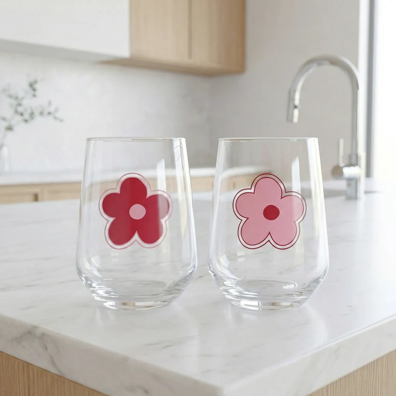 Duo de verres à vin sans pied - Daisy