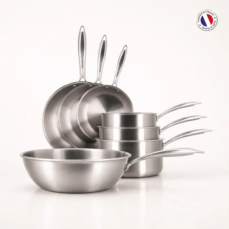 Set de 7 pièces Triply en acier inoxydable triple couche 🇫🇷