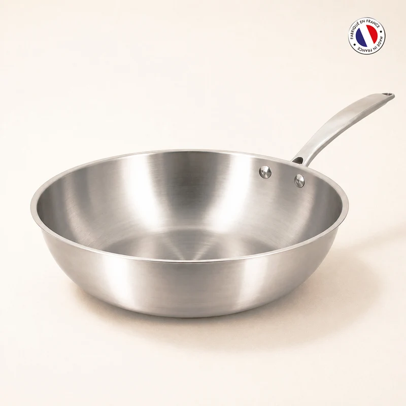Wok Triply en acier inoxydable triple couche 28 cm 🇫🇷